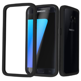 Samsung Galaxy S7 Case, RhinoShield [CrashGuard] 11 ft Shock Absorption [High Durability] Best Ultra Thin Hybrid Bumper Frame Case with Lifetime Warranty. Slim Heavy Duty Impact Protection - Black