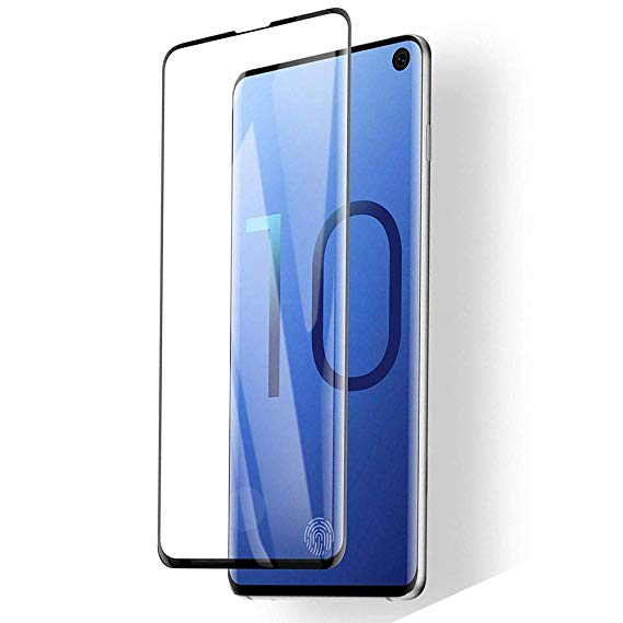 Sliiq Galaxy S10 Screen Protector,Updated Version-Zone Support Fingerprint Unlock [No Bubbles][Case Friendly] Tempered Glass Screen Protector Compatible with Samsung Galaxy S10