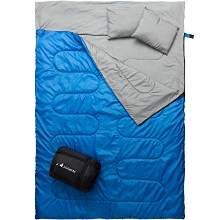 MalloMe Camping Sleeping Bag - 3 Season Warm & Cool Weather - Summer, Spring, Fall, Lightweight, Waterproof for Adults & Kids - Camping Gear Equipment, Traveling, and Outdoors