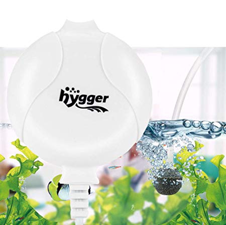 Hygger Quiet Mini Air Pump for Aquarium 1.5 Watt Oxygen Fish Air Pump for 1-15 Gallon Fish Tank with Accessories