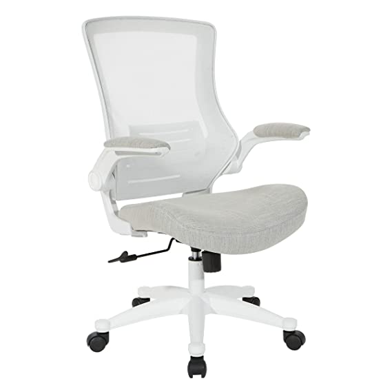 Office Star White Screen Back Manager's Chair, Linen Stone