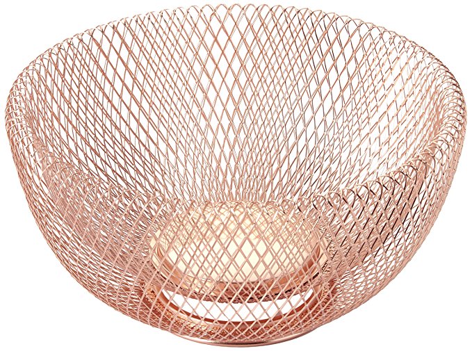 NIFTY 7510COP Double Wall Mesh Decorative and Fruit Bowl, 3.5 quart/10, Copper