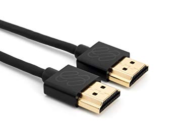 Sewell Thin Black High Speed HDMI Cable 1ft, Dolby Vision HDR for Apple TV 4K, Xbox One X, PS4 Pro, 4K Blu Ray and Other HDMI 2.0 Devices