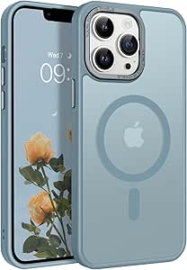 BENTOBEN Magnetic for iPhone 13 Pro Case [Compatible with Magsafe] Translucent Matte 13 Pro Phone Case Slim Thin Shockproof Women Men Girls Boys Protective Cover Case for iPhone 13 Pro 6.1", Gray Blue