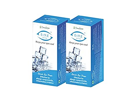 Jiwadaya Entyce - Rose Water Based Cooling Eye Drops - Ayurvedic & Herbal - For Dry Eyes, Redness, Irritation, CVS, Eye Pain - 10ml - Set of 2