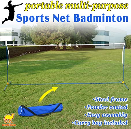 Strong Camel Volleyball Badminton Tennis Net Portable Training Beach with Carrying Bag Stand