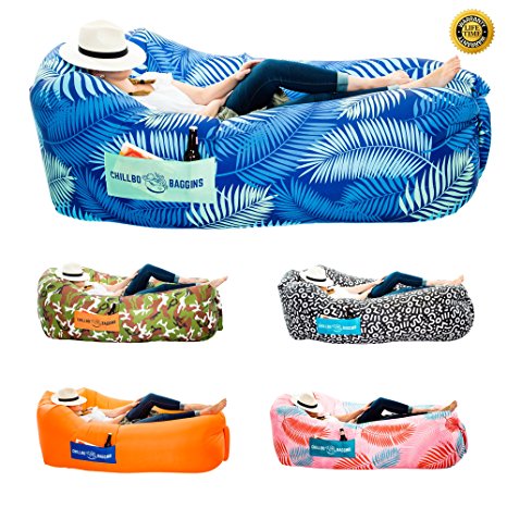 Chillbo Baggins 2.0 Inflatable Lounge Bag Hammock Air Sofa and Pool Float Ships Fast! Ideal for Indoor or Outdoor Hangout or Inflatable Lounger for Camping Picnics & Music Festivals