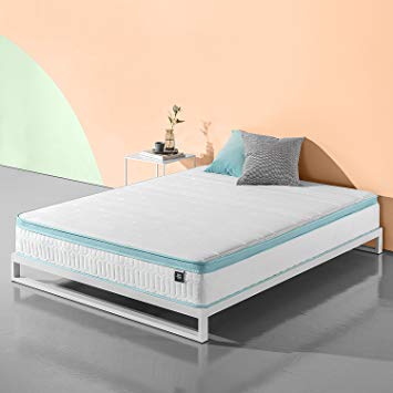 Zinus 10 Inch Mint Green Memory Foam Hybrid Spring Mattress, Queen