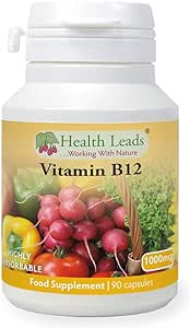 Vitamin B12 Methylcobalamin 1000mcg 90 Capsules, Magnesium Stearate Free & No Nasties, B12 contributes to The Reduction of Tiredness and Fatigue, Normal Function of The Immune System, Made in Wales