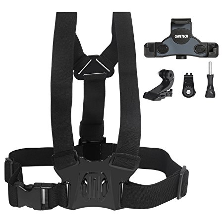 CHOETECH Elastic Chest Belt Strap Harness Adjustable Mount Holder for Sports Action Camera, GoPro Hero5 Black/5 Session/4/3 /3/2, SJCAM, Xiao Yi Camera, Google Pixel, iPhone,Samsung & More