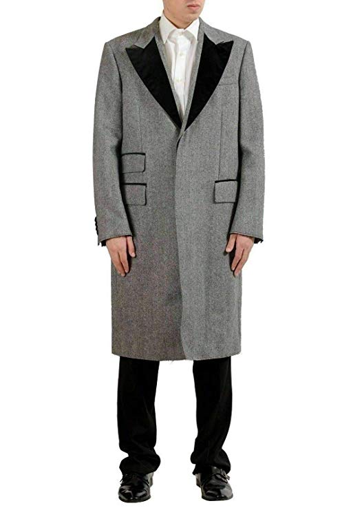 Dolce & Gabbana Men's Wool Gray Three Button Coat US XL IT 54