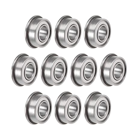 uxcell F686ZZ Flanged Ball Bearing 6x13x5mm Chrome Steel Bearings Double Shielded 10 Pcs