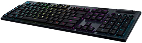 Logitech G915 LIGHTSPEED Wireless Lightsync RGB Mechanical Gaming Keyboard Ultra Thin Design with Low-profile mechanical GL Tactile Key switch - Carbon