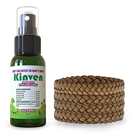 Kinven Original Mosquito Repellent Bracelet Natural DEET FREE Insect Repellent Bands, Mosquito up to 360Hrs Protection Outdoor and Indoor, for Adults & Kids, 4 bracelets, Color Various