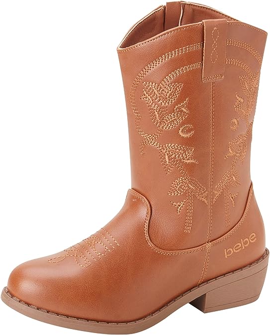 bebe Girls’ Cowgirl Boots – Classic Western Roper Boots - Cowboy Boots for Girls (Toddler/Girl)