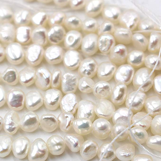 Tacool Natural Genuine Freshwater Cultured Pearl 4-6mm Free Size Jewelry Making Loose Beads