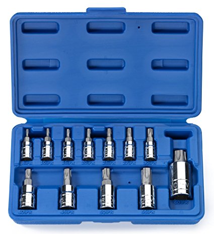 Neiko 10085A 5-Point Tamperproof Torx Plus Bit Socket Set, Cr- V | 12-Piece Set