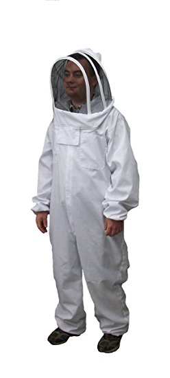 New Professional Large / XL Cotton Full Body Beekeeping Bee Keeping Suit, with Veil Hood By VIVO (BEE-V106)