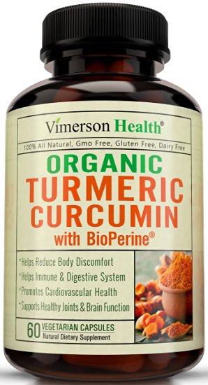 Turmeric Curcumin Supplement Organic with 10mg of Bioperine per Serving. Powerfull Anti-Inflammatory & Antioxidant with Black Pepper for Best Absorption. All Natural Non-Gmo Joint Pain Relief