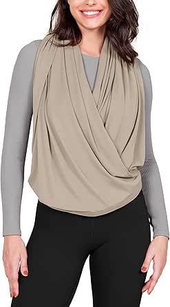 ODODOS Cloud Feeling Customizable Snap Scarf for Women, Casual Convertible Wrap Shawl Cape Cardigans