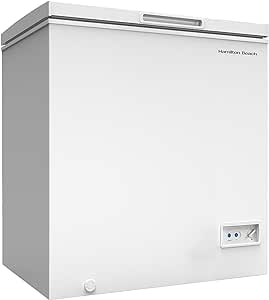 Hamilton Beach HBFRF700-WHITE-COM, Chest Deep Freezer, 7 Cu. Ft. Capacity, Adjustable Thermostat-Removable Vinyl Coated Wire Basket-Easy Defrost Drain, White