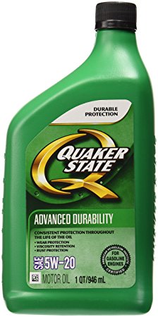 Quaker State 550035082 Advanced Durability 5W-20 Lubricant Motor Oil - 1 quart