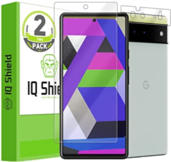 IQ Shield Screen Protector Compatible with Google Pixel 6 (2-Pack) with Camera Lens Protector Anti-Bubble Clear Film