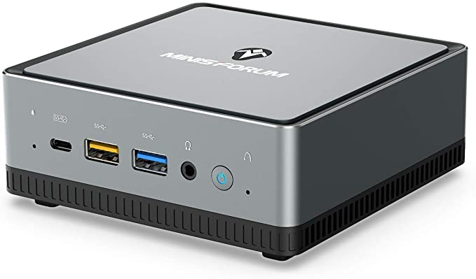 DMAF5 Mini PC AMD Ryzen 5 3550H 4C/8T Windows 10 Pro Mini Computer, DDR4 16G RAM 256G SSD, HDMI/DP/USB-C 4K@60Hz Output, 2X RJ45 Port, 4X USB3.0 Port, WIFI6 AX200 BT5.1, Radeon Vega 8 Graphics