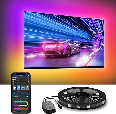 Govee LED TV Backlight, RGBIC Strip Lights for 40-50 inch TVs with Bluetooth Wi-Fi & App Control, 9.2ft LED Lights Works with Alexa & Google Assistant, Music Sync TV Lights with 99  Scenes, Adapter