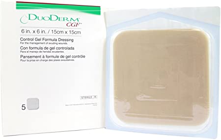 ConvaTec 187661 - Duoderm CGF Sterile Self Adherent Wound Dressing - 6" X 6" - Box of 5