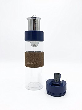 Full Circle Brumi - Pour Over Hot Brew Cold Brew Portable Brewer (Navy Blue)