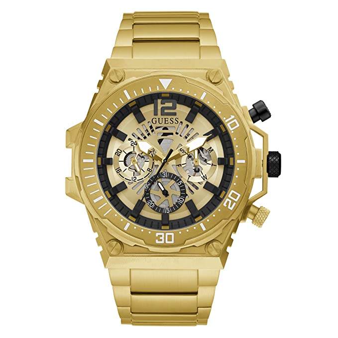 GUESS Analog Gold Dial Unisex-Adult Watch-GW0324G2