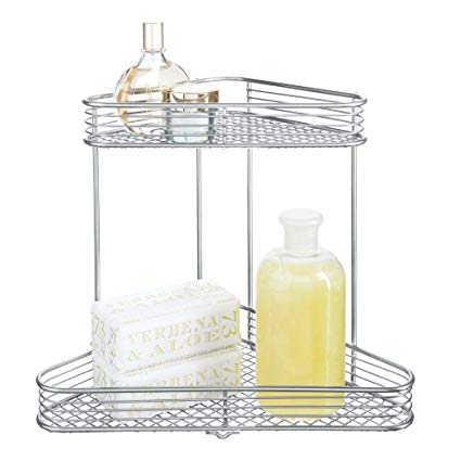 InterDesign Vienna 2-Tier Corner Shelf for Cosmetics and Toiletry Storage, Bathroom, Countertop, Desk, and Vanity