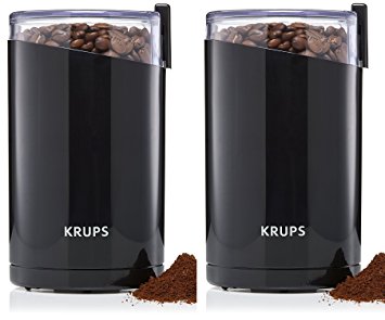 KRUPS F203 Electric Spice and Coffee RKfDXa Grinder with Stainless Steel Blades, 3-Ounce, Black, Blade Grinder (Pack of 2)