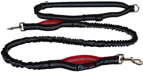 Primal Pet Gear Hands Free Dog Leash - Perfect for Handsfree Walking - Running - Hiking - Dual Handle for Control and Safety - Premium - 60 Long Bungee Lead - Adjustable Belt - Suit Most Dog Breeds