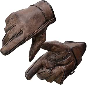 Milwaukee Leather MG7512 Men's Brown Leather Gel Padded Palm Short Wrist Motorcycle Hand Gloves W/ ‘Full Panel Cover’ - XX-Large