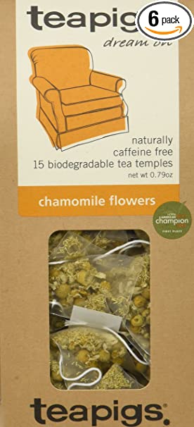 teapigs Chamomile Flowers Tea, 15 Count (Pack of 6)