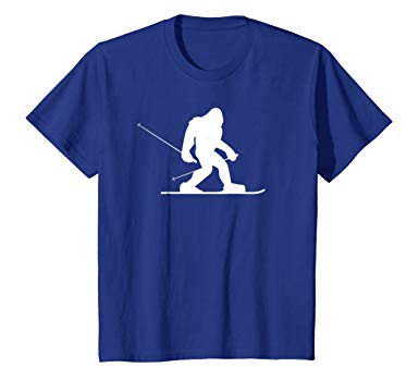 Skiing Bigfoot Shirt, Funny Cute Sasquatch Ski Winter Gift