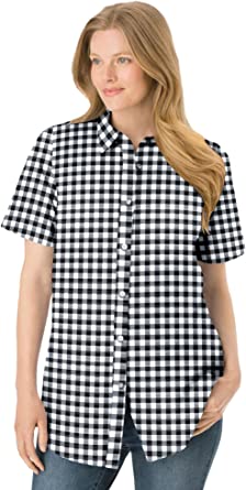 Woman Within Women's Plus Size Perfect Short Sleeve Shirt