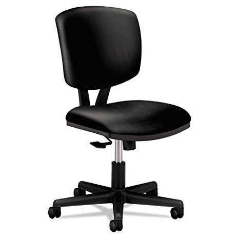 HON Volt H5703 Task Chair with Synchro-Tilt for Office or Computer Desk, Black SofThread Leather