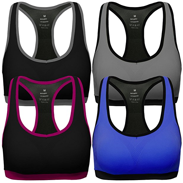 Mirity Women Racerback Sports Bras - Medium Impact Workout Gym Activewear Bra