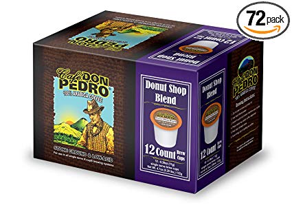 Cafe Don Pedro Donut Shop Blend 72 Count Kcup Low-Acid Coffee