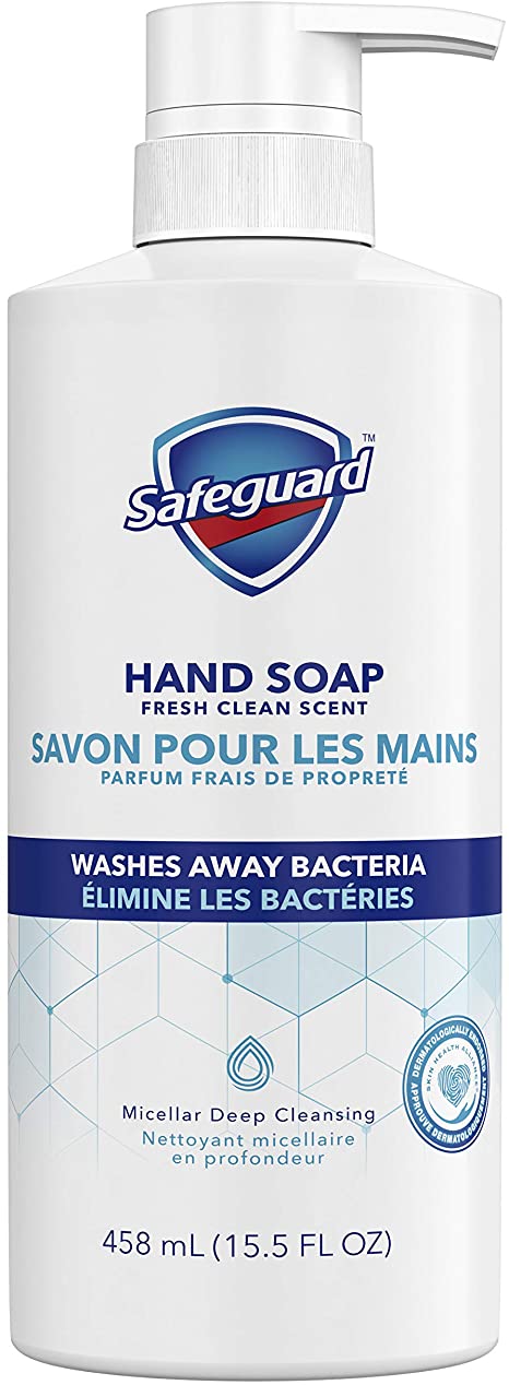 Safeguard Liquid Hand Soap with Micellar Deep Cleansing Formula, Fresh Clean Scent, 458 ml