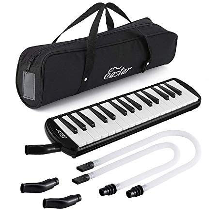 Eastar 32 Key Melodica Instrument Keyboard Soprano With Mouthpiece,Carrying Bag Black