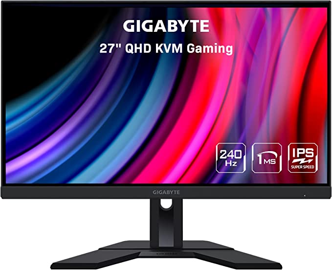 GIGABYTE M27Q X 27" 240Hz 1440P KVM Gaming Monitor, 2560 x 1440 SS IPS Display, 1ms (MPRT) Response Time, 92% DCI-P3, 1x Display Port 1.4, 2X HDMI 2.0, 2X USB 3.0, 1x USB Type-C