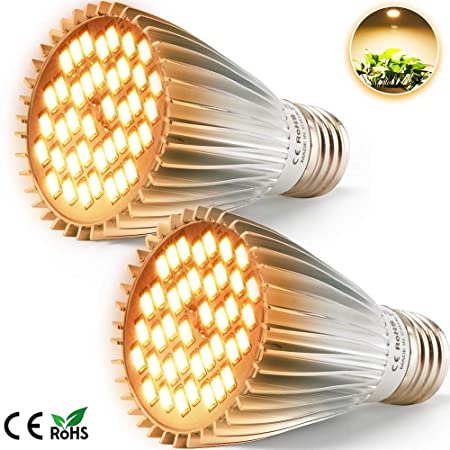 2 Pack MILYN 30W LED Grow Light Bulb -Sunlike Full Spectrum Grow Lamp for Indoor Plants Hydroponics Garden, Greenhouse, E26/E27 Plant Light Bulb for Flowering and Fruiting