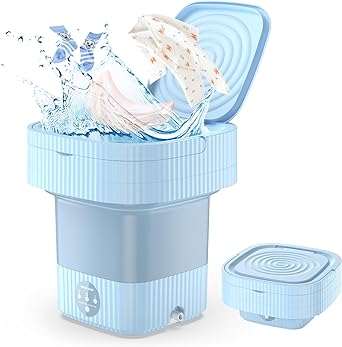 Portable Washing Machine, 10L Mini Washing Machine for Camping, 3 Modes Foldable Mini Washer Deep Cleaning Baby Clothes Underwears Socks Towels for RV Travel Dorm Apartment Laundry