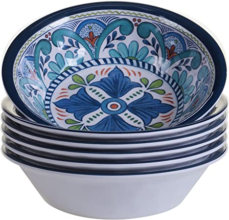 Certified International Talavera All Purpose Bowl, 7.5" x 2", Set of 6, 7.5x2 Inches, Multicolor