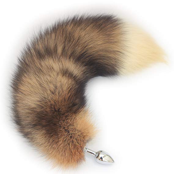 Multi-function Real Fox Tail Fur Anal Plug Sexy Adult Toy Fashion Butt Stainless Steel Cosplay