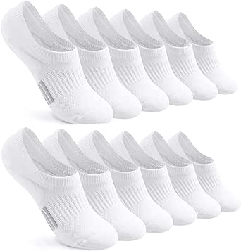 FAYBOX No Show Socks Womens Cushioned Low Cut Invisible Footies for Running Athletic Gym Ankle Socks 6 Pairs